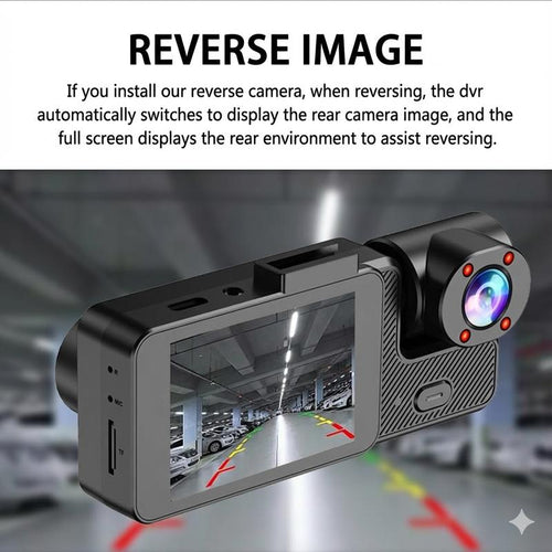 Full HD 4K Dual Camera Dash Cam with IR Night Vision G-Sensor 3.16" IPS Screen Loop Recording Car Driving Recorder for Safety & Evidence