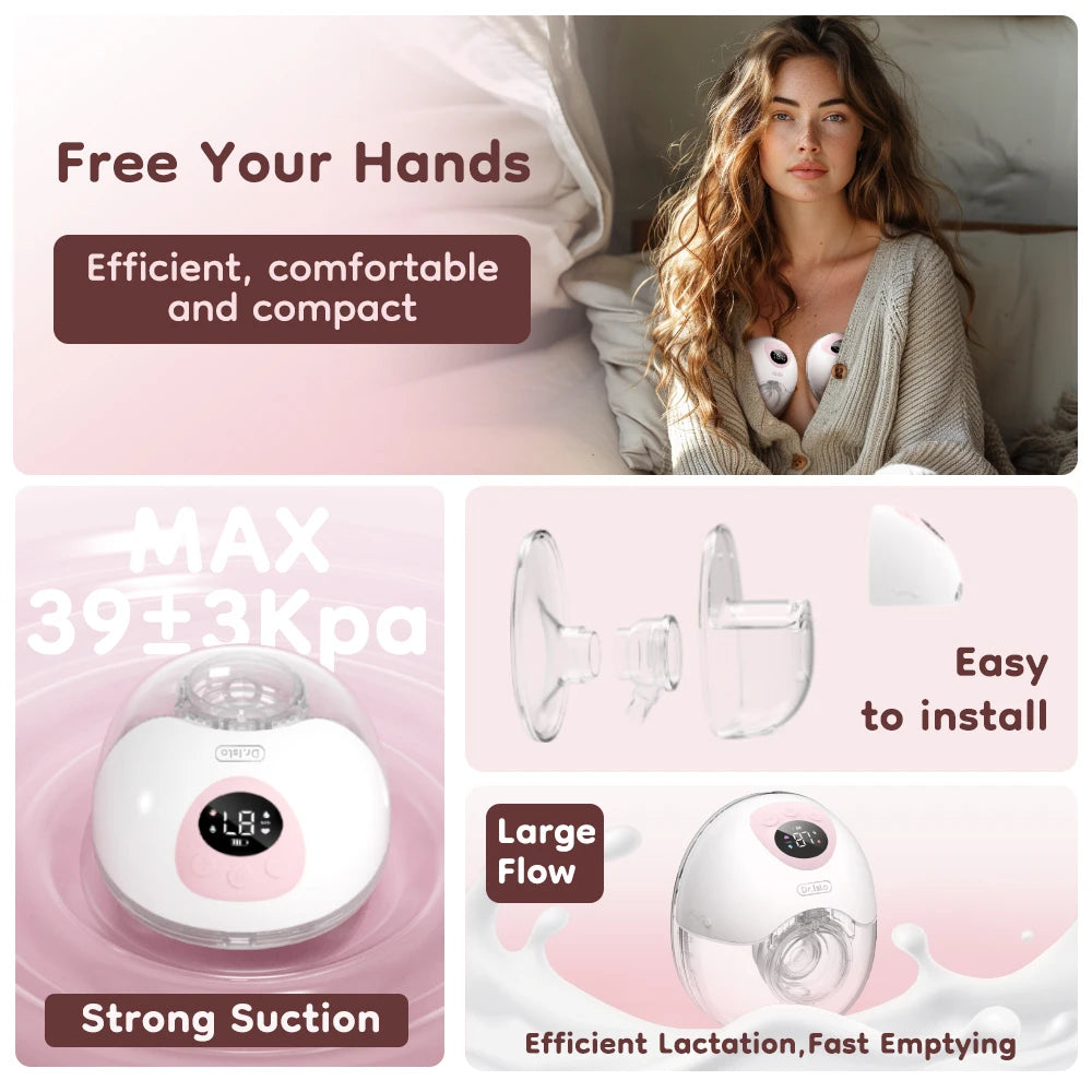 MAMIJOY Wearable Electric Breast Pump - 2 Pack with 4 Modes and 36 Suction Levels for Effortless Hands-Free Breastfeeding