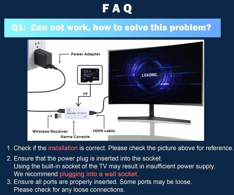40,000+ Games Christmas Console Retro Game Stick 4K HDMI Plug & Play Dual Wireless Controllers Perfect Xmas Gift for Kids & Adults Gaming Stick 40000 Games